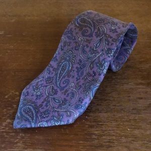 $125 Christian Dior Homme Lavender Paisley Vintage 100% Silk Necktie